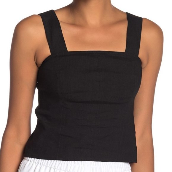 NWT Vince Black Wide Crop Shell Top - Picture 1 of 8